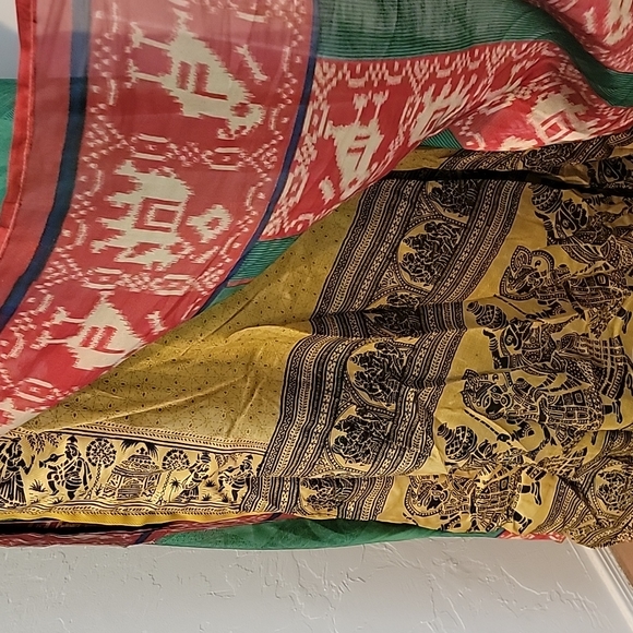 Brand New Sustainably Designed Boho Silk Reversible Wrap Skirt Dress - Picture 3 of 11